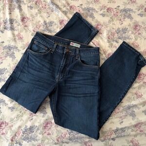 Wrangler Men Straight Fit Dark Wash Denim Jeans Size 30x32